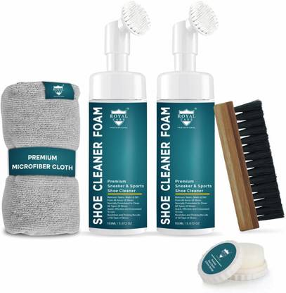 ROYAL CARE PROFESSIONAL Shoe Cleaning Kit foam 150 Ml ,Solution foam 150 Ml , 1 Brush , Cloth , Sponge Cleaner