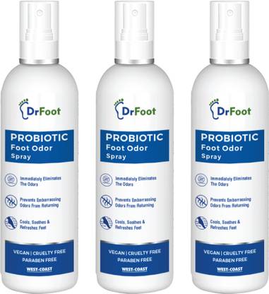 Dr Foot Probiotic Foot Odor Spray Helps to remove Feet Worst Odors - 100ml (Pack of 3) Odour Control