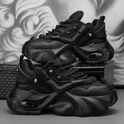 TERFILL Black Sport Running Walking Casual Sneakers For Men