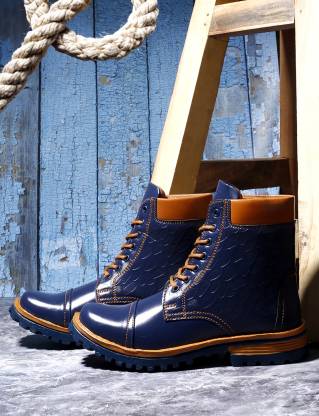 Woakers Blue Casual Boots For Men Boots For Men