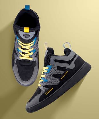 bacca bucci EUPHORIA Men's Street Style Hi-top Flat Sole Solid Sneakers with 2 Laces Option Sneakers For Men