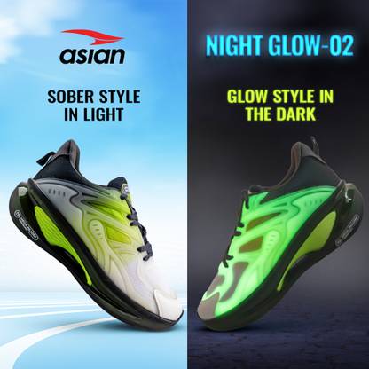 asian Glow in the Dark sneakers Technology with Memory Foam insole - Nightglow-02 Running Shoes For Men