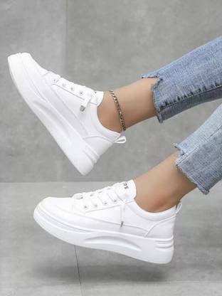 Layasa Casual White Shoes For Girls And Sneakers For Women