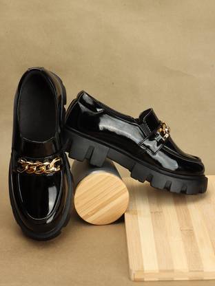 Loafers For Women  (Black)