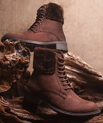 Inc.5 Women Brown Mid Top Heel Regular Boots Boots For Women