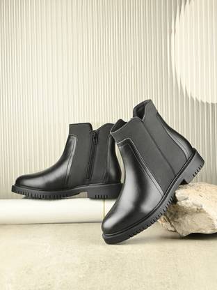 Roadster Stylish Textured Ankle Length Versatile Boots For Women