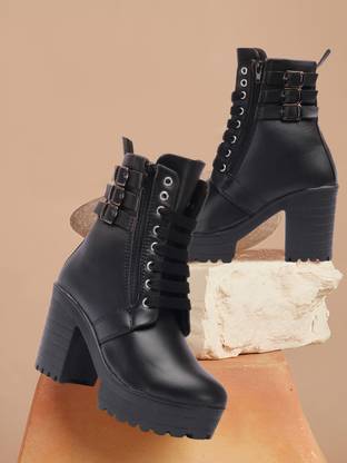 KILLER Women's Boots | Faux Leather, Trendy, Lace-Up & Zipper Boots for Women & Girls Boots For Women