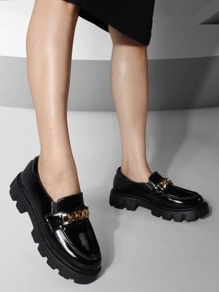 Loafers For Women  (Black)