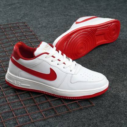 OSKY White Sneakers Sneakers For Men (White, Red)) Sneakers For Men