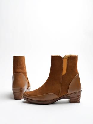 Stylish Comfortable Boots For Women & Girls Boots For Women  (Tan)