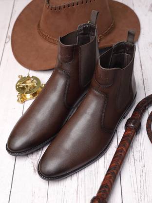 LOUIS STITCH Handmade Brunette Chelsea Boots for Riding Biking - RGCL - UK 8 Boots For Men