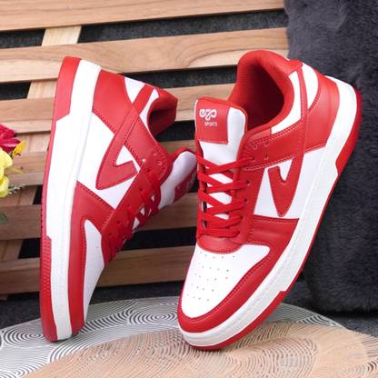 ROASTER Light weight stylish attractive sneakers shoes for men (Red/White) Sneakers For Men