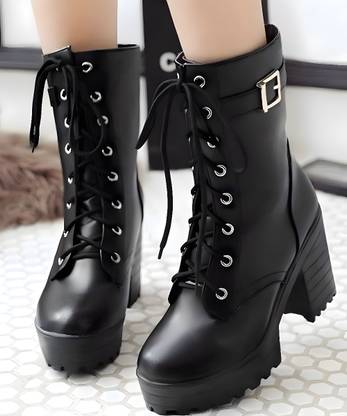STRASSE PARIS Amazing Design Women's Ankle Length Block Heel Stylish Fashionable Black Boots Boots For Women
