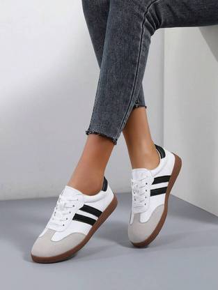 Layasa Colorblock Flat Sneakers with Ultra Soft Cushion Lace-Up All-Day Comfort Shoes| Sneakers For Women