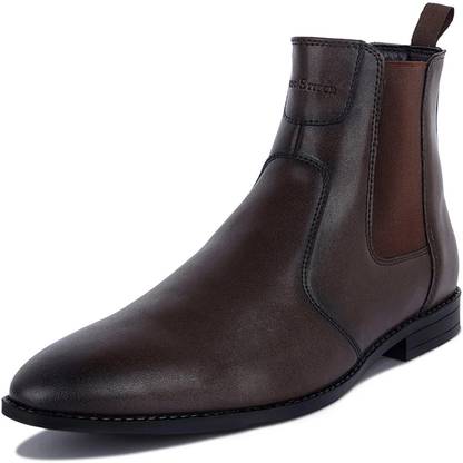 LOUIS STITCH Mens Brunette Brown Handmade Chelsea Boots with Dual Tone Patina - RGCLBB - UK11 Boots For Men