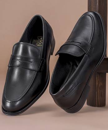 RED TAPE Loafers for Men | Real Leather Shoes with Low-cut Pattern Loafers For Men