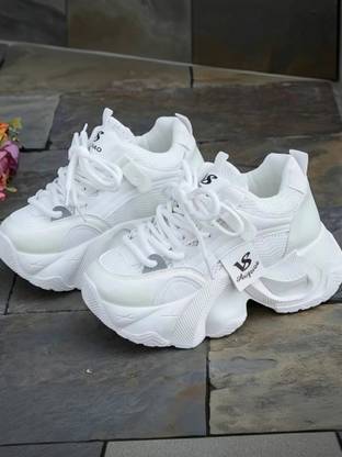 MEGPAR White Trending Stylish Casual Shoes Sneakers For Women