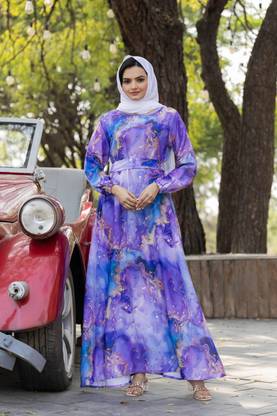 bhavyata Nida Matte Printed Abaya