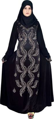 Dreamzone- Polyester Self Design Burqa With Hijab