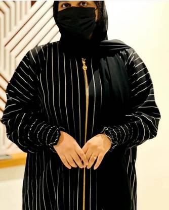 Firdaus Cotton Blend Printed Burqa With Hijab