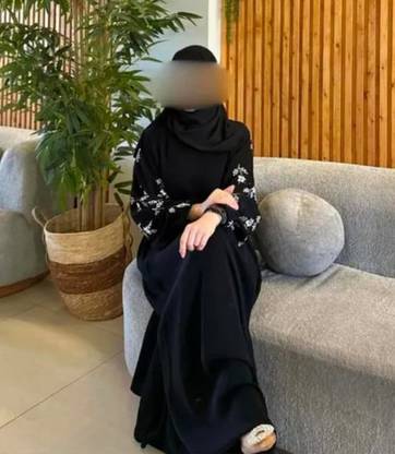 Shama Collection Cotton Blend Solid Abaya