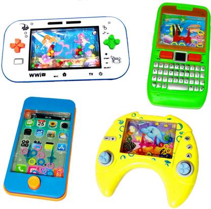 KC FAST 4 Type Water Ring Game Toy Phone for Kids Fun Game Girls and Boys ( pack of 4)