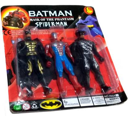 nawani Set of 3 Superhero Avengers Action Toy-Batman,Spider man Size- 12/6 cm