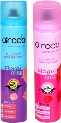 AIRODO Magic Rose and Floral Crush Air Freshener Combo Pack with Dual Technology Car Freshener Automatic Spray Magic Rose and Floral Crush Air Freshener Combo Pack with Dual Technology