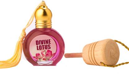HAPPY JOURNEY Divine Lotus Car Freshener Diffuser Wooden diffuser, Car Air Freshener, Hanging Car Freshener, Hanging Car Perfume, Air Freshener for Car, Dashboard Car Perfumes (Divine-Lotus)