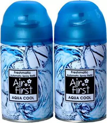 Air first AQUA COOL Pack Of 2 Pcs Car Freshener Automatic Spray Freshmatic Automatic Spray Refill - 2 x 225 ml (PACK OF 2 PCS)