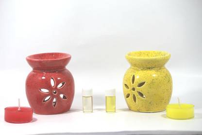 AuraCandles AuraDecor Set of Two Oil Burner with Tealights Candle