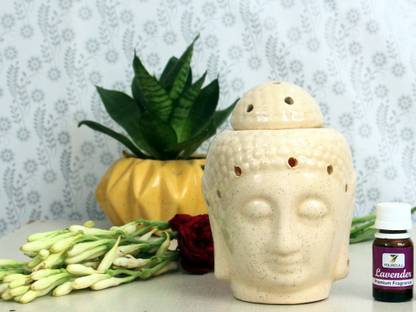 Electric Ceramic Buddha Shape Diffuser With Aroma Essential Oil-Pack of 2 Diffuser