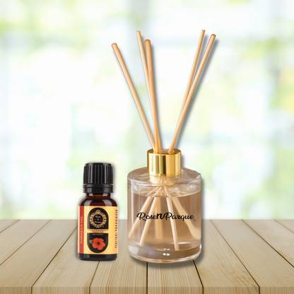 RosenParque Hibiscus Diffuser Set Hibiscus Diffuser Get 4 Ratan Stick Natural Fragrance Smokeless Room Freshener Diffuser Set