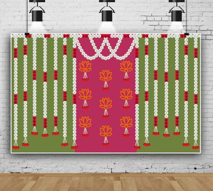 HRK CREATION Multi Flowers Backdrop Decoration (8*5 Feet)