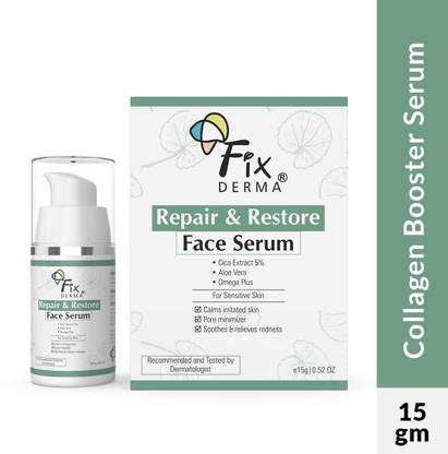 Fixderma Cica Extract Repair & Restore Face Serum for Sensitive Skin, AloeVera Face Serum