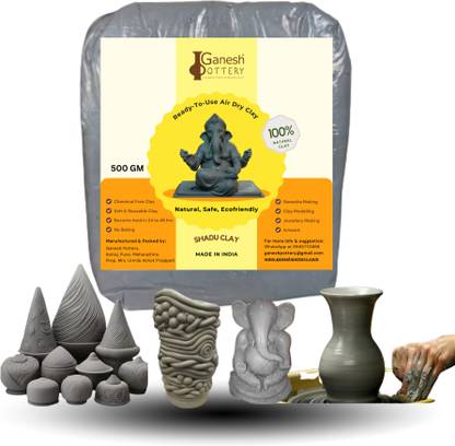 Ganesh Pottery Ready-to-use Shadu Mati Clay Dough Best for Eco-friendly Ganesha Idol Making Art Clay