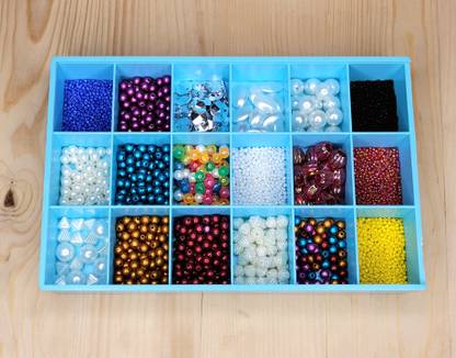 Luxuro Plastic Bead Storage Box With 18 Compartments For Multipurpose Storage Box