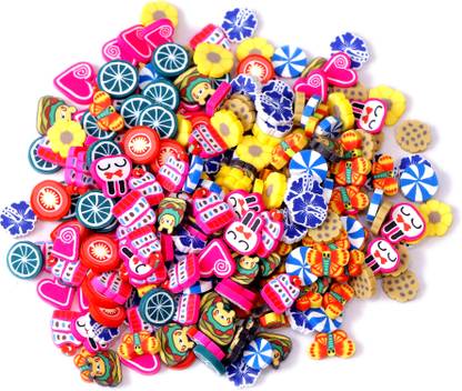 Shivarth Polymer Clay Multi Decorate Rubber Beads Filler Particles Phone Case 50pc 10mm