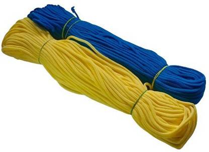 PUSHPA CREATION 2 colour Macrame cord Set Blue and Cream colour for Making Macrame Jhumar Mirror Bags Etc.