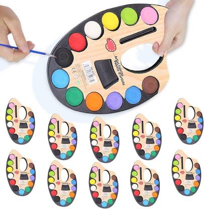 Party Propz Wooden 12 Paint Wells Palettes