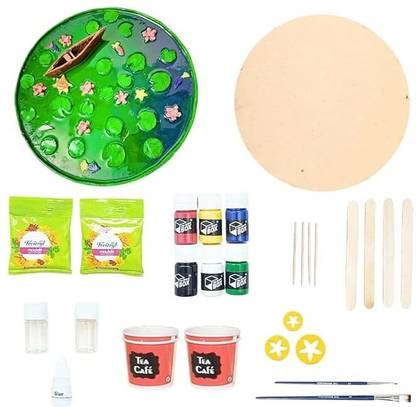 the brown box Lotus Pond Resin Art Kit for Adults & Kids | DIY Craft with MDF, Clay, Resin,