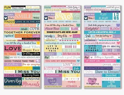 KHUSHA CREATIONS Love Quotes Tag Sheets for Art and Craft/Card Making/Scrap Booking (Pack Of 3)
