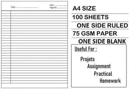 Omkara (100) A4 Assignment sheets One Side Ruled another side plain sheet Felt Sheet