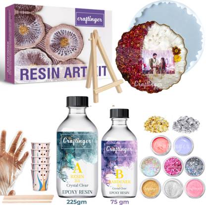 Craftinger Resin Photo Frame Making Kit Lite With 300gm Resin Wooden Stand