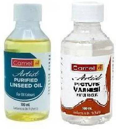 Camlin Kokuyo Set of Linseed Oil and Picture Varnish Oil 100 Ml eachNew