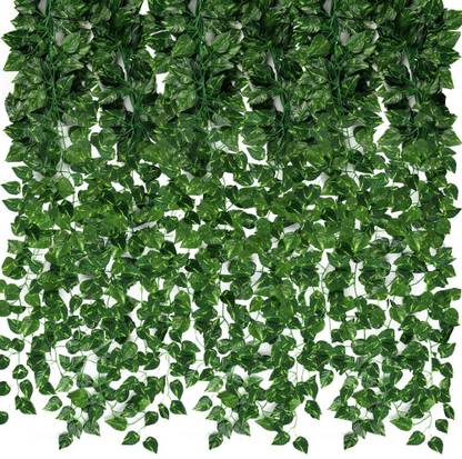 well art gallery Artificial Money Plants Wall Hanging Creeper Party Decor Home Decor (Pack of 4) Green Wild Flower Artificial Flower