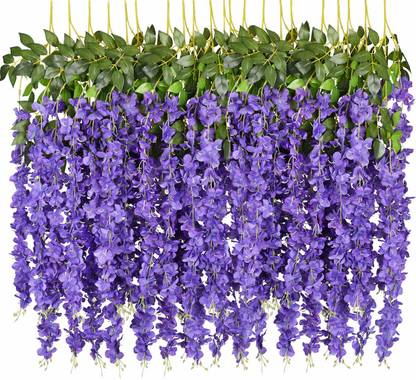 well art gallery 5 Fake Wisteria Vine Ratta Garland String Home Party Wedding Decor (PURPLE? Purple Westeria Artificial Flower