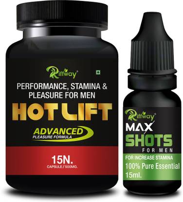 Riffway Hot Lift Ayurvedic Pill & Max Shots Oil Combo For S-E-X Long Orgasm
