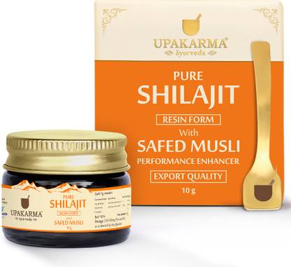 UPAKARMA AYURVEDA Pure Shilajit Resin with Safed Musli to Boost Performance, Power, and Stamina