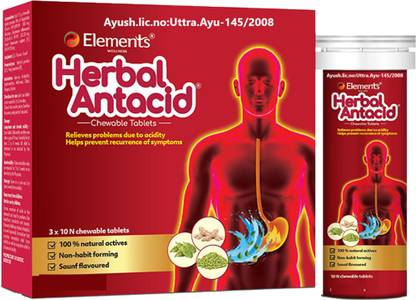 Element Elements Wellness Herbal Antacid Chewable Tablets